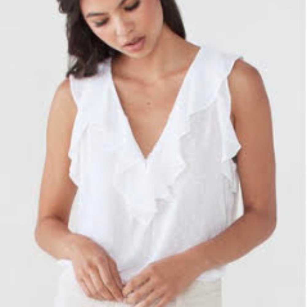 NWOT Paige White Sleeveless Blouse Size M